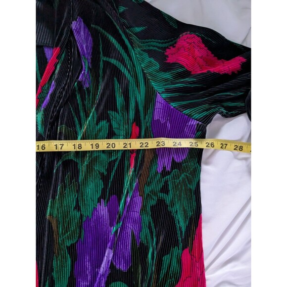 GDT Too Open Front VTG Cardigan Women's XL Colorful Top Slinky Accordion 80s - Picture 10 of 11
